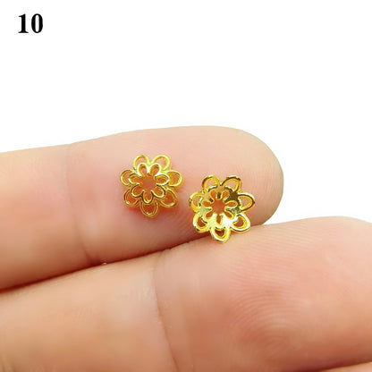 Gold Plated Filigree Flower Bead Caps