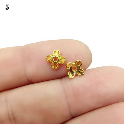 Gold Plated Filigree Flower Bead Caps