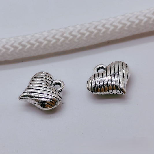 Antique Silver Heart Charms Pendant, 150pcs