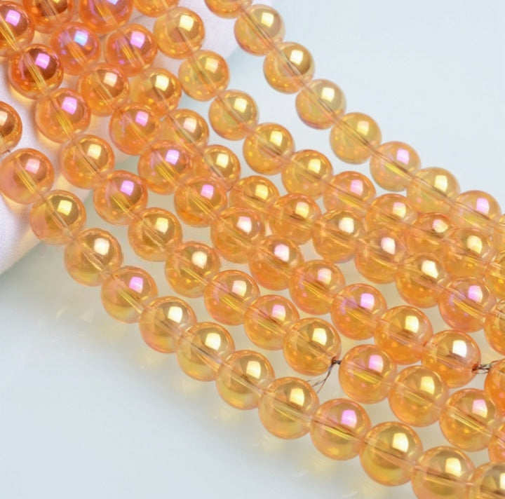 Iridescent Beads, Glass Beads , Round Glass Beads, 2-12mm, 20 strands