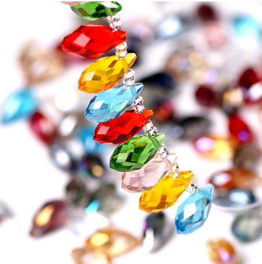 Faceted Teardrops, Glass, 12x6mm, 10 Strands