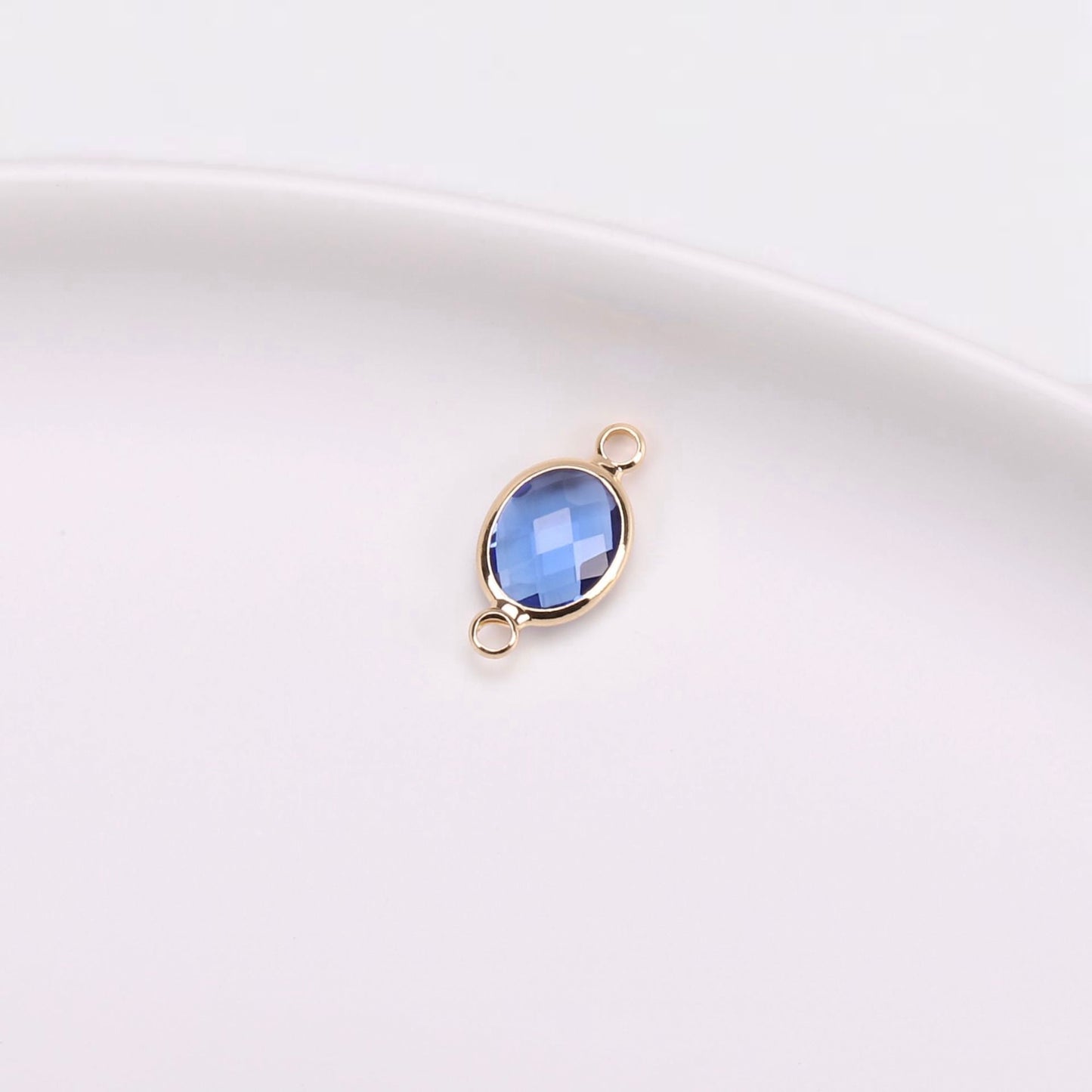 Birthstone charms, Ellipse Rhinestone Charms Pendants, 15-25mm, 100pcs