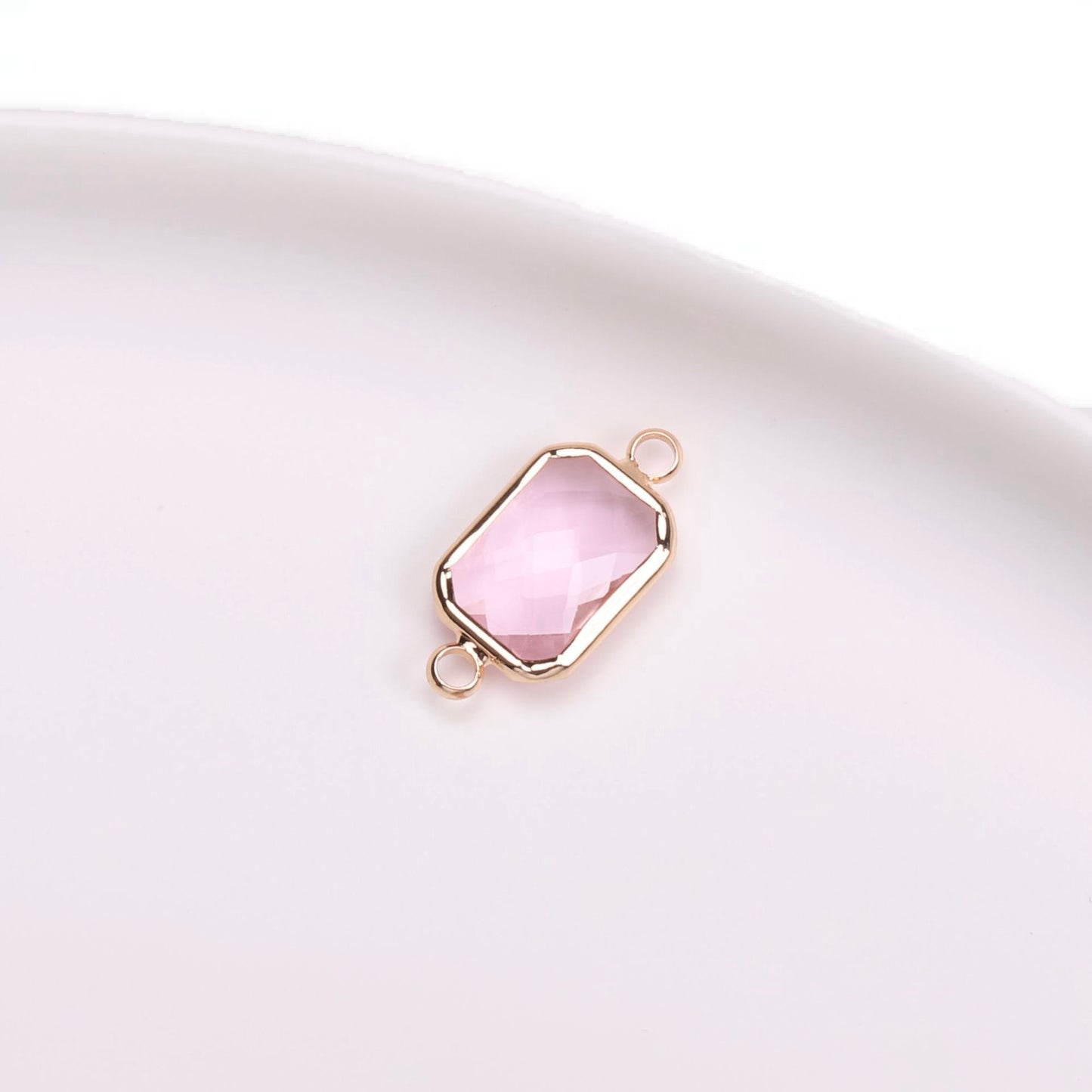 Birthstone charms, Rectangle Rhinestone Charms Pendants, 22-25mm, 100pcs