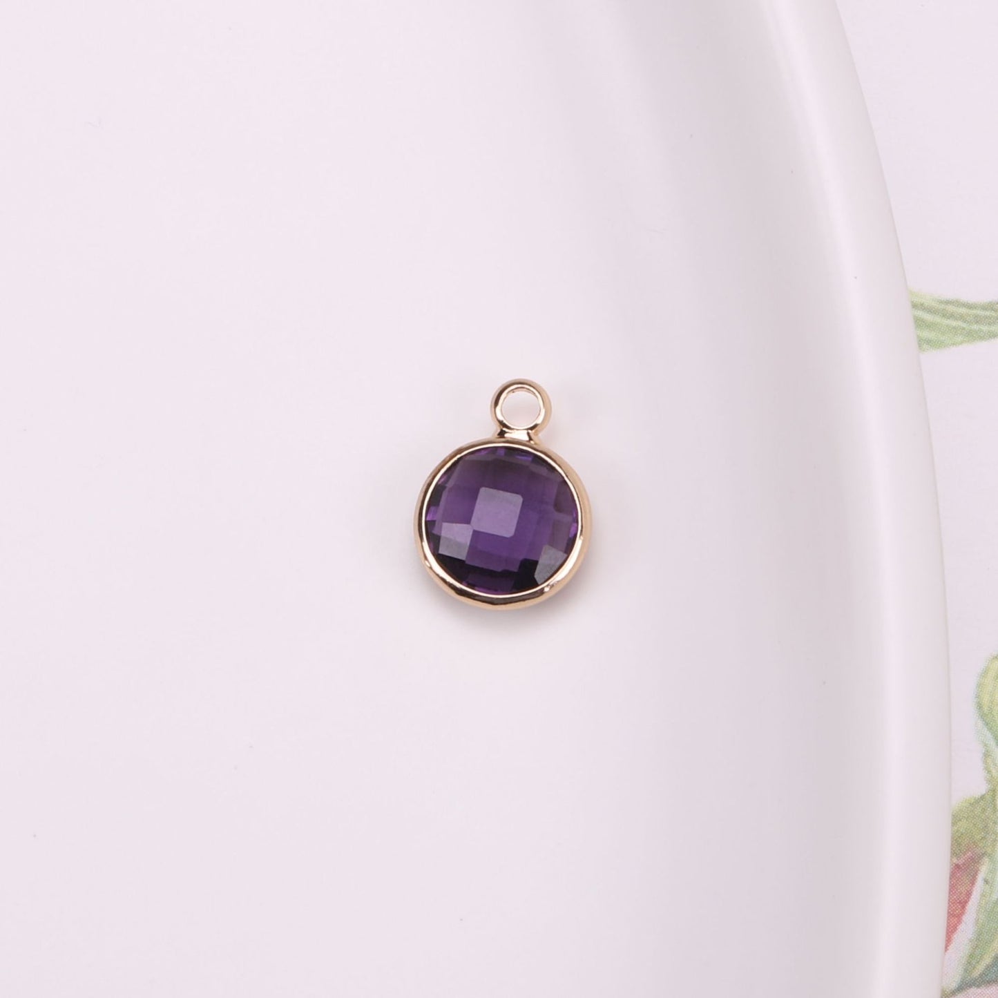 Birthstone charms, Round Rhinestone Charms Pendants, 12mm, 100pcs