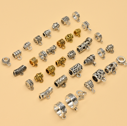 Antique Silver Bail Pendants, 30pcs