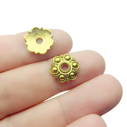 Antique Plated Filigree Flower Bead Caps,100pcs
