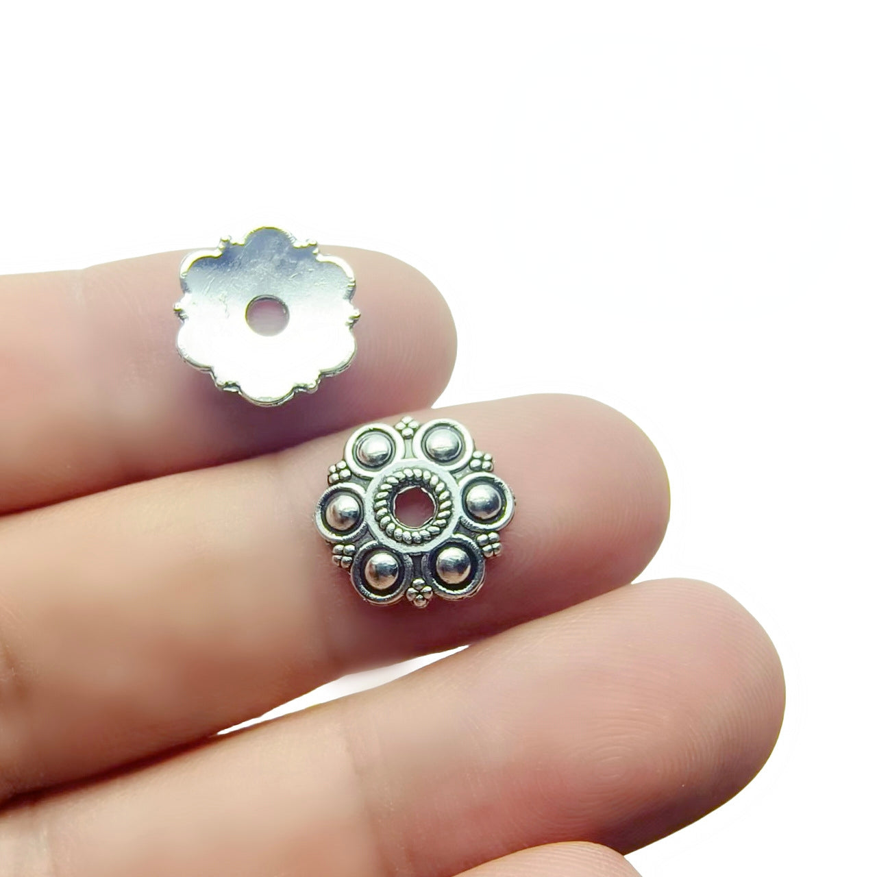 Antique Plated Filigree Flower Bead Caps,100pcs