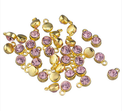 Birthstone charms, Rhinestone Charms Pendants, 10mm, 500pcs