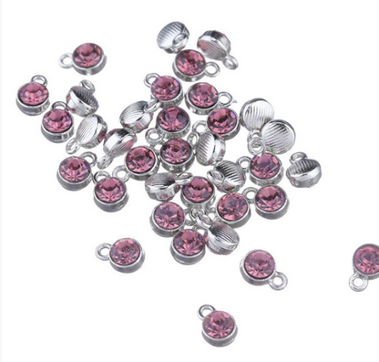 Birthstone charms, Rhinestone Charms Pendants, 10mm, 500pcs