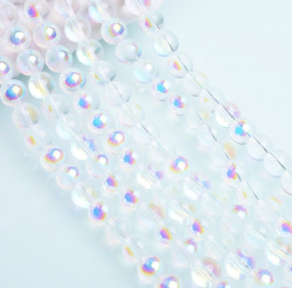 Iridescent Beads, Glass Beads , Round Glass Beads, 2-12mm, 20 strands