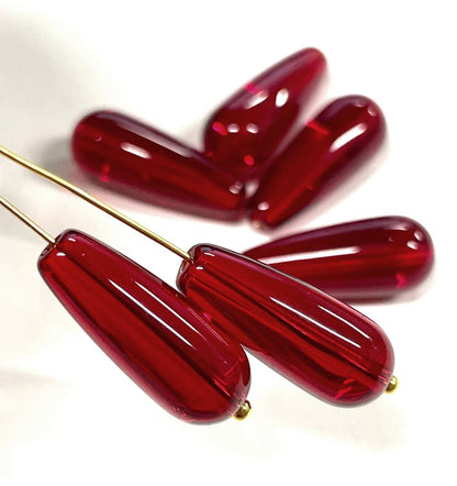 Smooth teardrops glass beads, 20mm, 260pcs