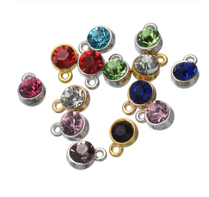 Birthstone charms, Rhinestone Charms Pendants, 10mm, 500pcs