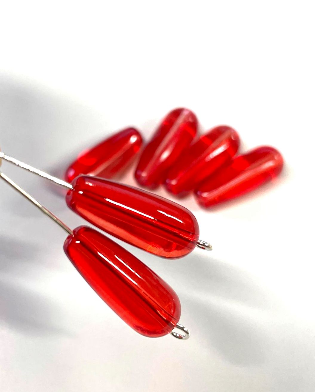 Smooth teardrops glass beads, 20mm, 260pcs
