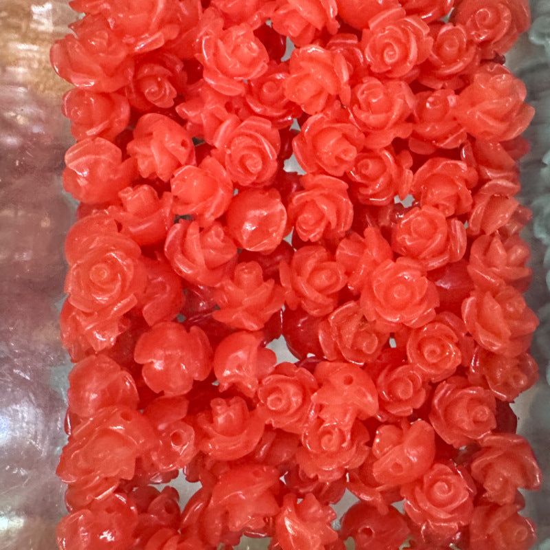 Shell powder flower beads, Shell Beads, Rose beads, Flower Beads, 6mm, 10mm 200pcs