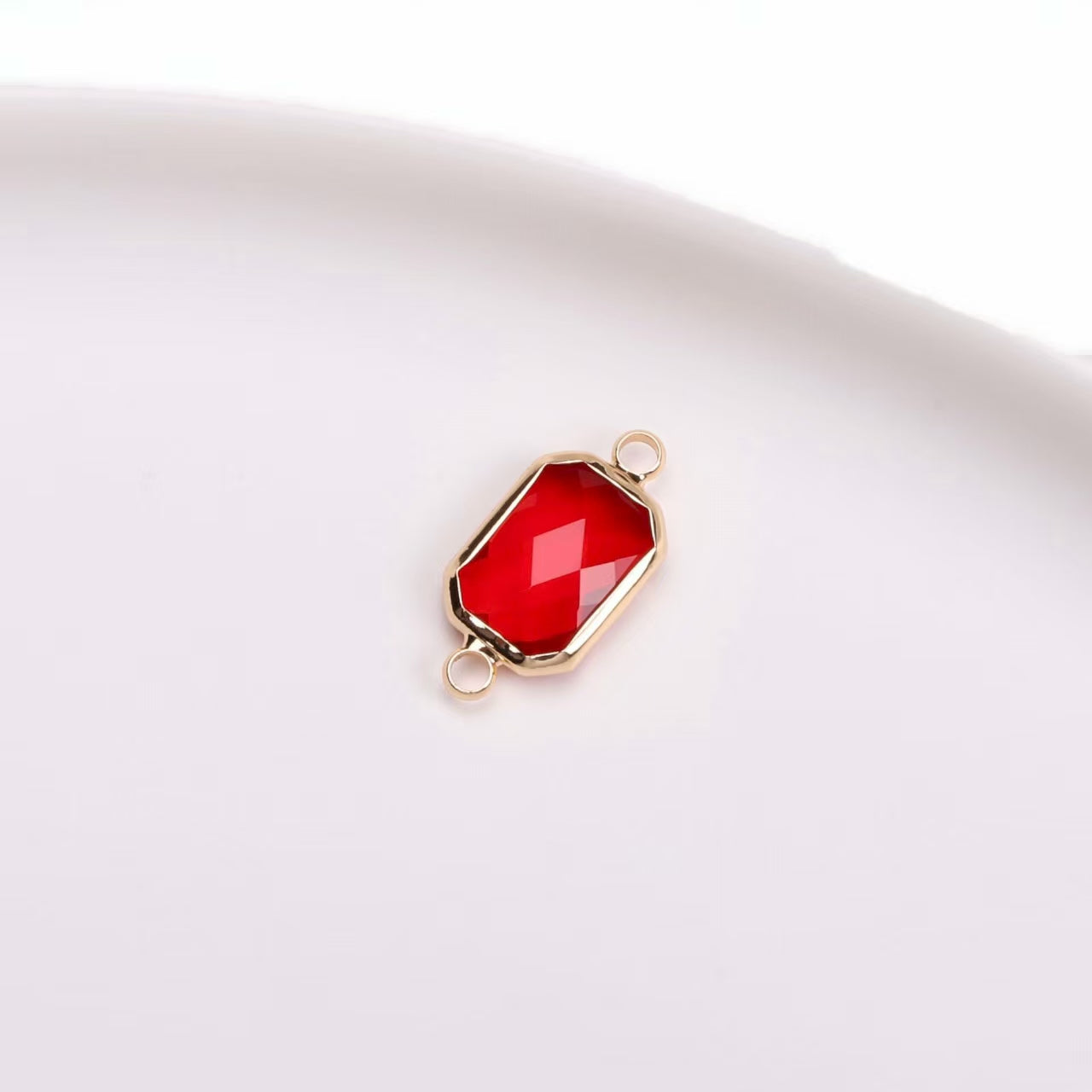 Birthstone charms, Rectangle Rhinestone Charms Pendants, 22-25mm, 100pcs