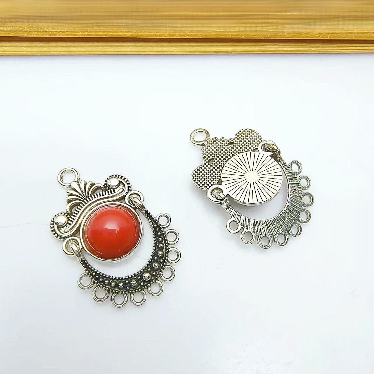 Antique silver earring pendant, Boho Earring Hoops Drops, 100pcs