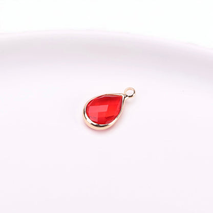 Birthstone charms, Teardoops Rhinestone Charms Pendants, 12-22mm, 100pcs