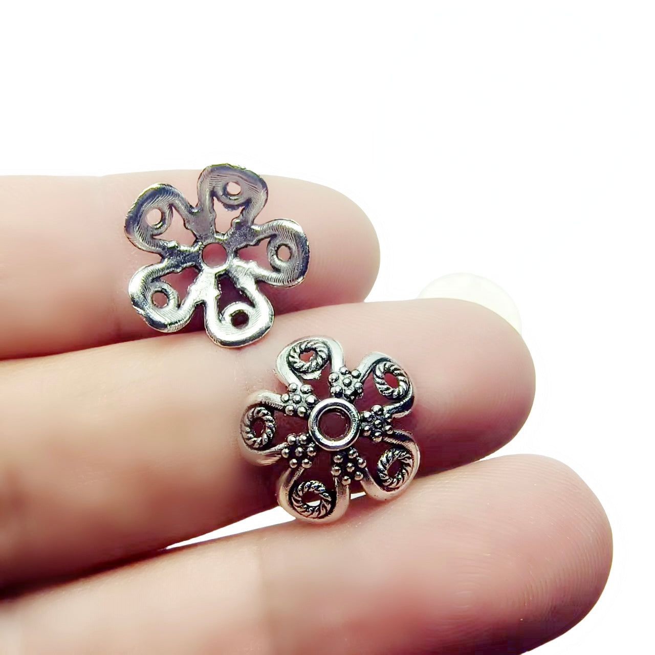 Antique Plated Filigree Flower Bead Caps,100pcs