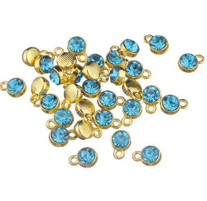 Birthstone charms, Rhinestone Charms Pendants, 10mm, 500pcs