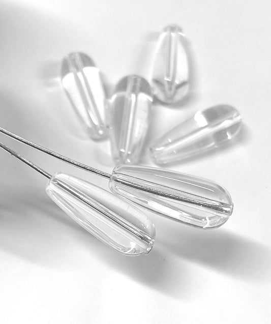 Smooth teardrops glass beads, 20mm, 260pcs