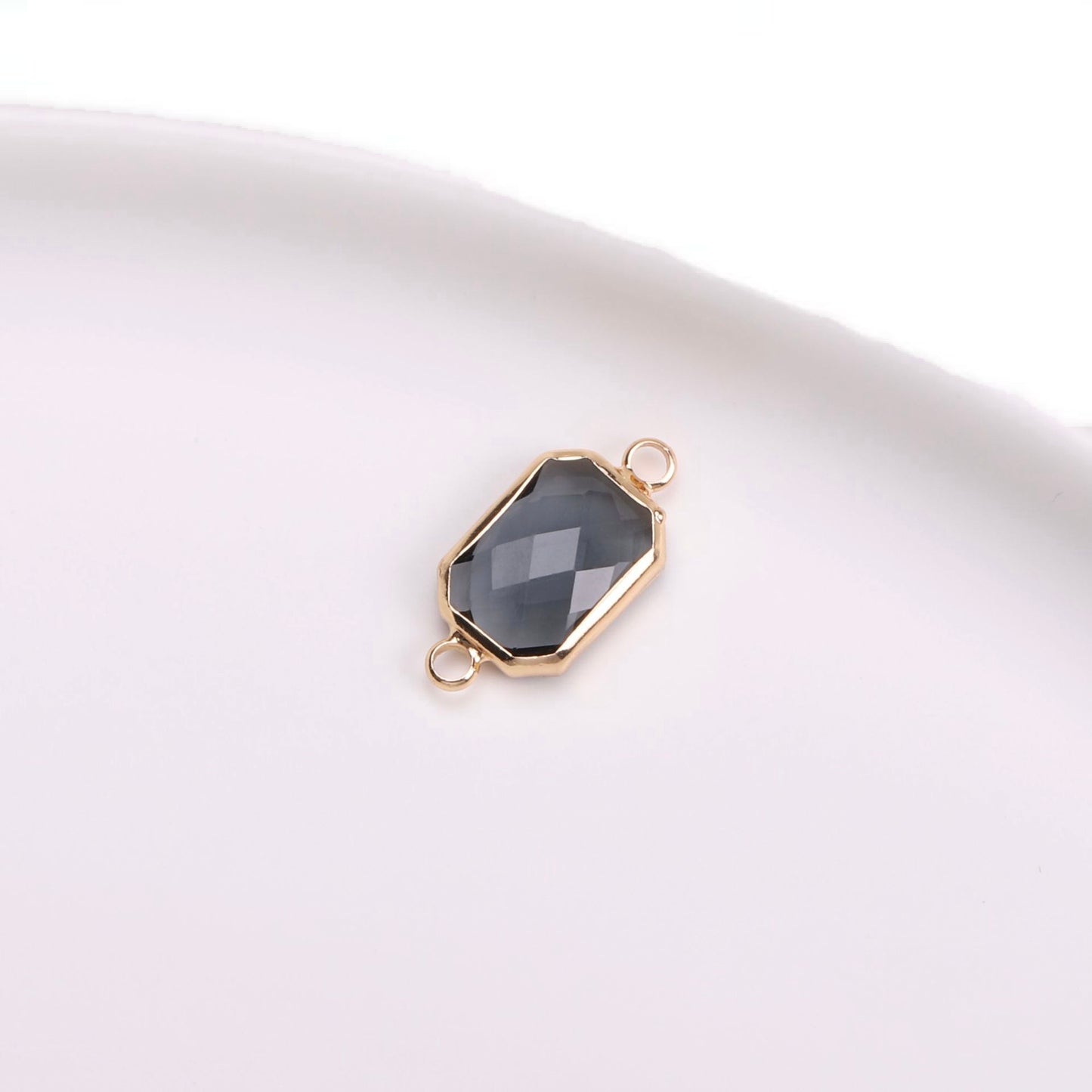 Birthstone charms, Rectangle Rhinestone Charms Pendants, 22-25mm, 100pcs