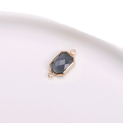 Birthstone charms, Rectangle Rhinestone Charms Pendants, 22-25mm, 100pcs