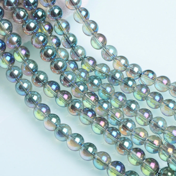 Iridescent Beads, Glass Beads , Round Glass Beads, 2-12mm, 20 strands