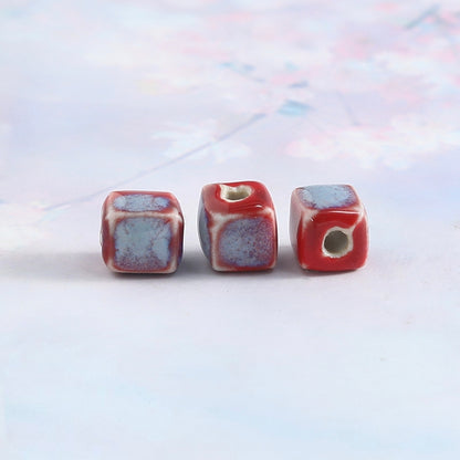 Ceramic Beads, Cube, 8mm,  200pcs