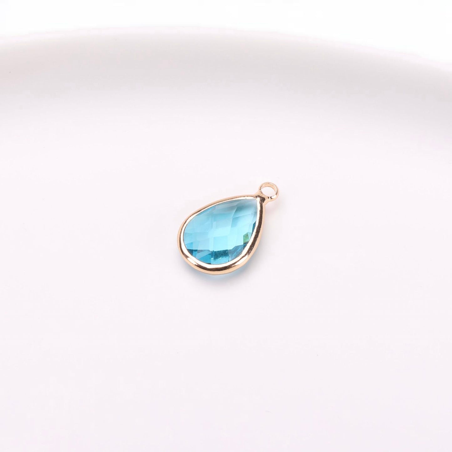 Birthstone charms, Teardoops Rhinestone Charms Pendants, 12-22mm, 100pcs