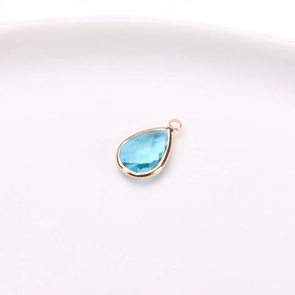 Birthstone charms, Teardoops Rhinestone Charms Pendants, 12-22mm, 100pcs