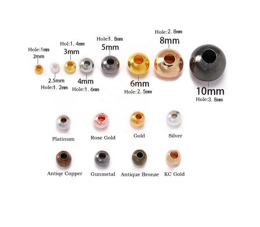 Spacer Beads, Metal Ball beads, Spacer Ball Beads, 2-10mm Round