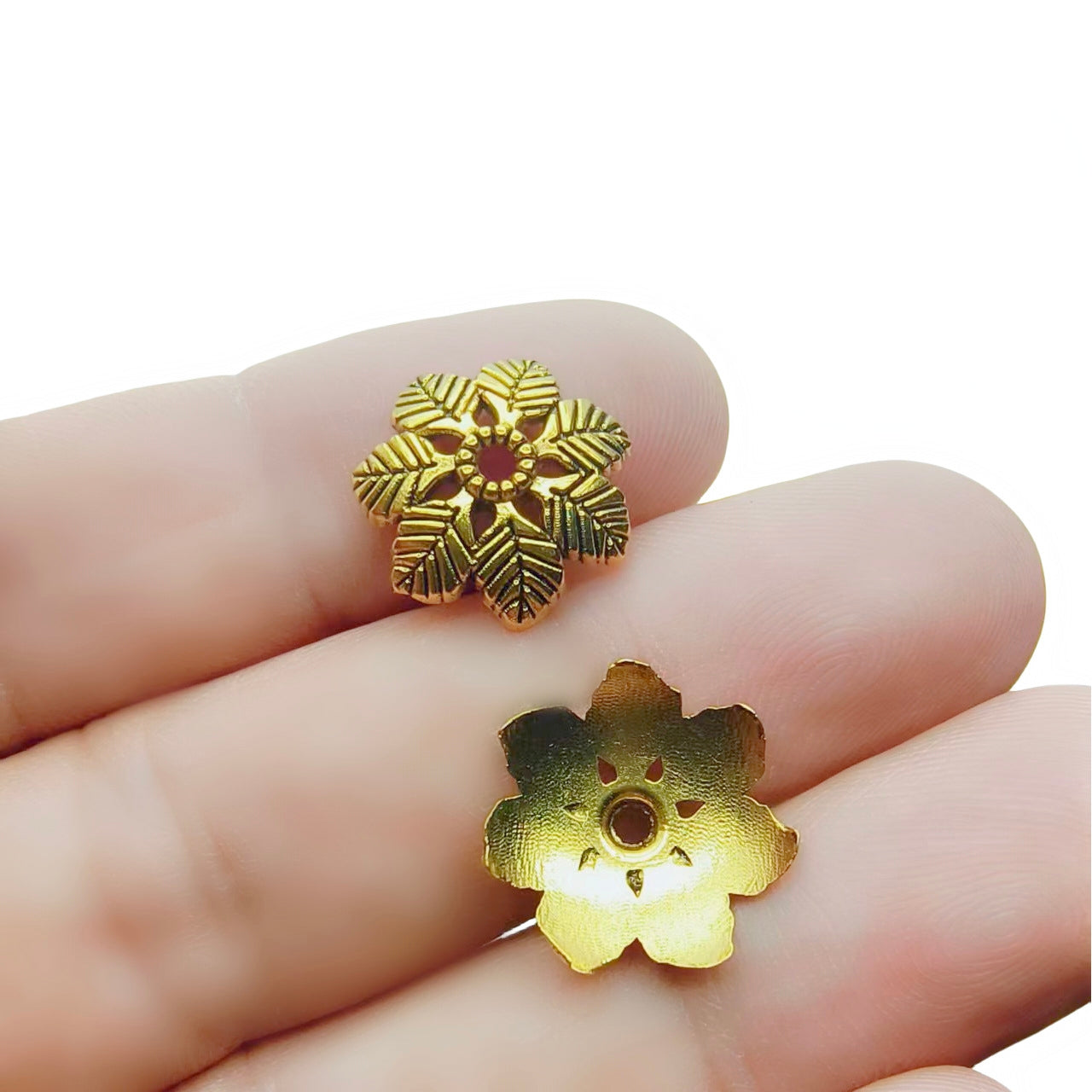 Antique Plated Filigree Flower Bead Caps,100pcs