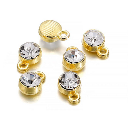 Birthstone charms, Rhinestone Charms Pendants, 10mm, 500pcs