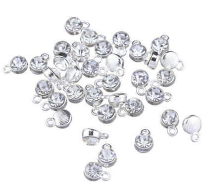Birthstone charms, Rhinestone Charms Pendants, 10mm, 500pcs