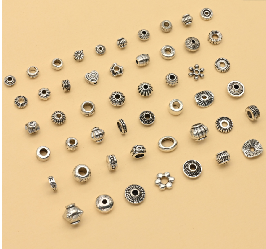 Antique Silver Spacer Beads, 100pcs