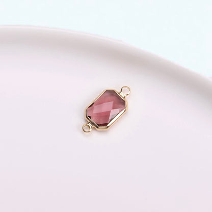 Birthstone charms, Rectangle Rhinestone Charms Pendants, 22-25mm, 100pcs