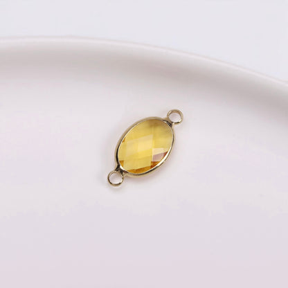 Birthstone charms, Ellipse Rhinestone Charms Pendants, 15-25mm, 100pcs