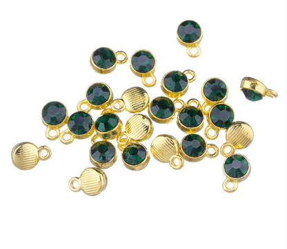 Birthstone charms, Rhinestone Charms Pendants, 10mm, 500pcs