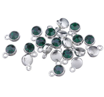 Birthstone charms, Rhinestone Charms Pendants, 10mm, 500pcs