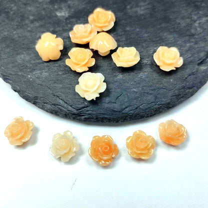 Shell powder flower beads, Shell Beads, Rose beads, Flower Beads, 6mm, 10mm 200pcs