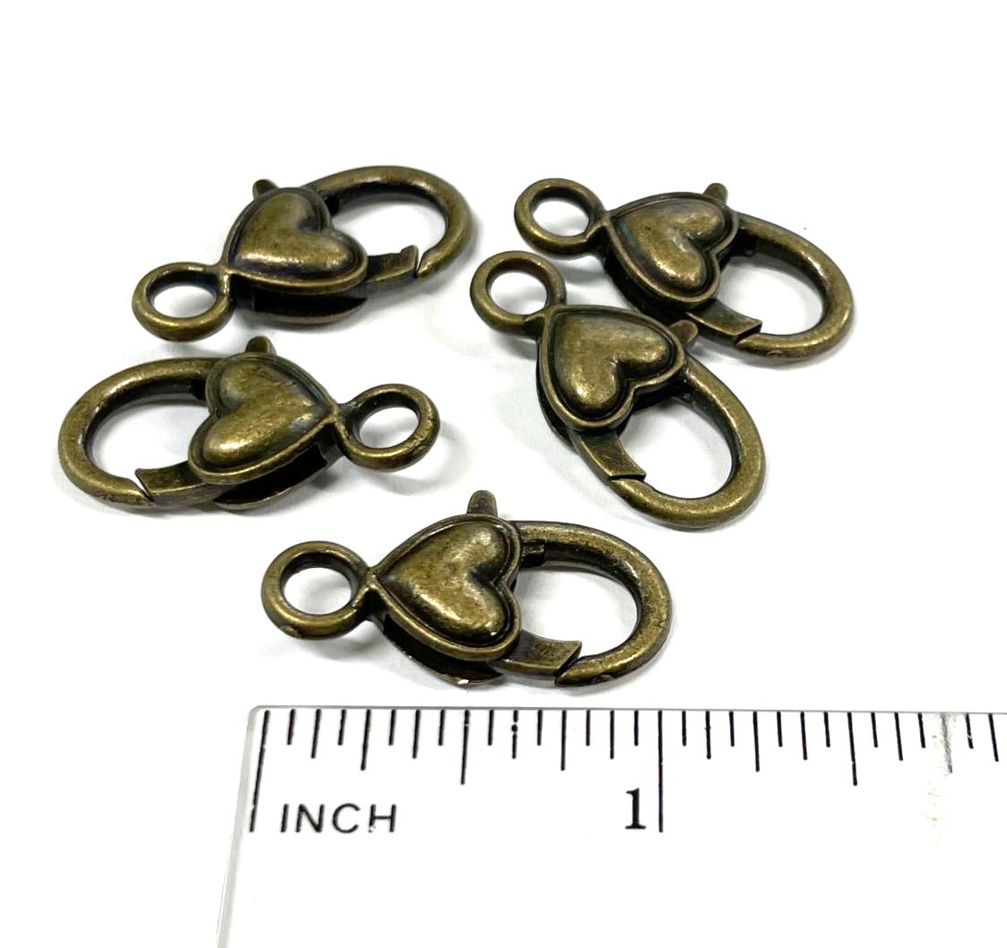 Lobster Claw Clasps,  Heart, 100pcs (JZ-1125)