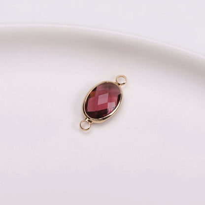 Birthstone charms, Ellipse Rhinestone Charms Pendants, 15-25mm, 100pcs