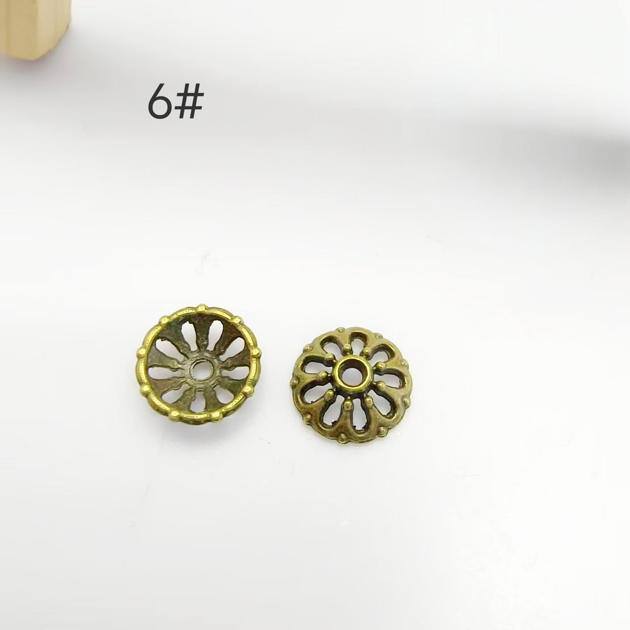 Antique Bronze Plated Filigree Flower Bead Caps, 50pcs