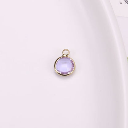 Birthstone charms, Round Rhinestone Charms Pendants, 12mm, 100pcs