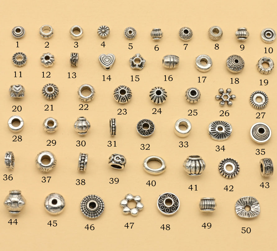 Antique Silver Spacer Beads, 100pcs