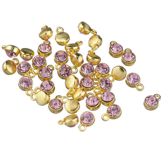 Birthstone charms, Rhinestone Charms Pendants, 10mm, 500pcs