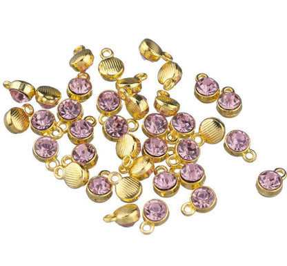 Birthstone charms, Rhinestone Charms Pendants, 10mm, 500pcs