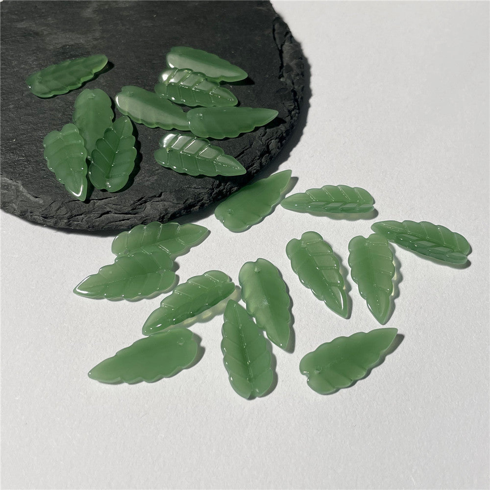 23mm Leaf Beads, Glass Beads, 400pcs