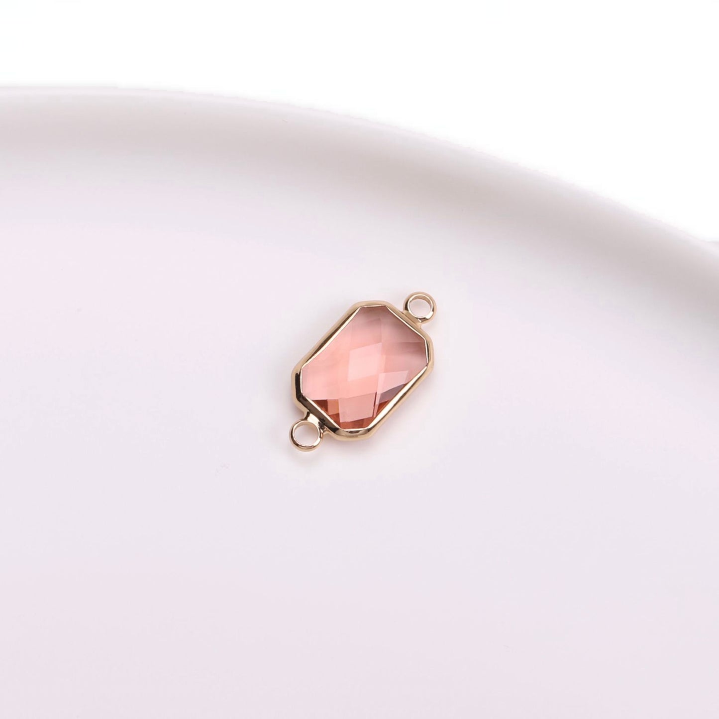 Birthstone charms, Rectangle Rhinestone Charms Pendants, 22-25mm, 100pcs