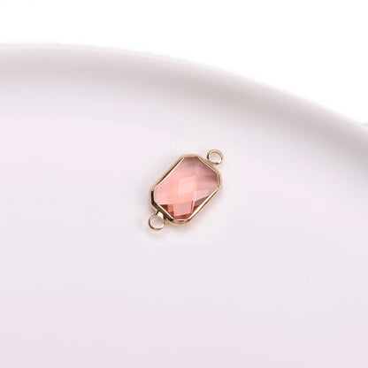 Birthstone charms, Rectangle Rhinestone Charms Pendants, 22-25mm, 100pcs